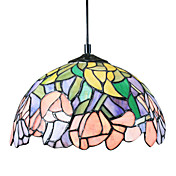 60W Tiffany Pendel Light med 1 lys i Rose Design