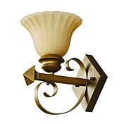 40W Classic Wall Light with 1 Light in Glass Shade