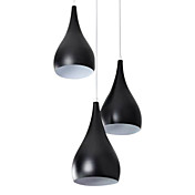 Luci a sospensione moderne con 3 luci in tonalità nero