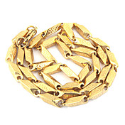 Titanio Acero Gran Muralla Patrón Oro Collar de acero inoxidable