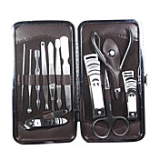 12 Pcs Black Plaid Style Manicure Kits