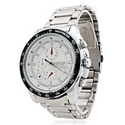 Männer wasserdicht Legierung Analog Quarz-Armbanduhr (silber)