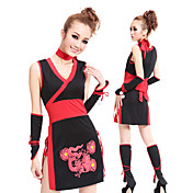 Ninja Black Polyester Split Sexy Uniform