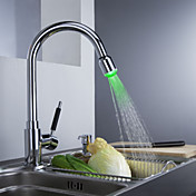 Sprinkle® - por LightInTheBox - torneira da cozinha sólida latão com a luz muda de cor levou