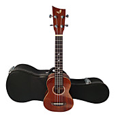 shaka - (las-1) soprano sólido de caoba con ukelele Hawai caso gig (diapasón extendida)