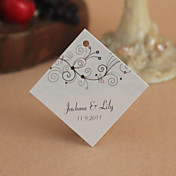 Personalized Rhombus Favor Tag - White Elegance (Set of 30)