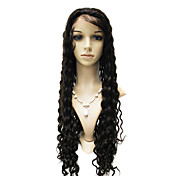 Pizzo frontale dei capelli indiani di 100% Remy profonda onda lunga parrucca
