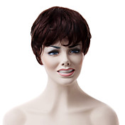Capless High Quality Mixed Hair Dark Brown Wavy Wig