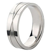 Unisex Cross Linje Titanium Steel Ring