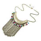 Moda retro borlas de colores collar