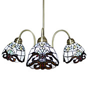 Tiffany Chandeliers with 3 Lights in Glass Shades