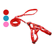 fotavtrykk nylon slank hund sele med 120cm bånd (sl, diverse farger)