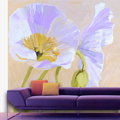 Blue Floral Nature Mural