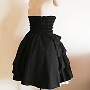 Knee-length Black Terylene Gothic Lolita Skirt