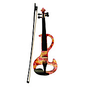 Violino elettrico (DSZA-1003) Parti Ebano con la causa / Rosin / Bow / cuffie / cavo (Rose-Design)) - Kinglos