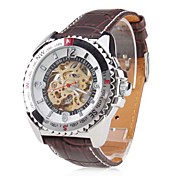 Männer pu analoge automatische mechanische Armbanduhr (braun)