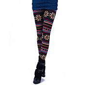 Snowflake Pattern Stripe Legging(Waist:60-90 Length:86cm)