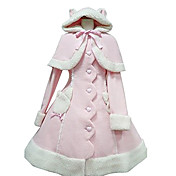 Muchacha de conejito rosa de manga larga de terciopelo Escudo Sweet Lolita
