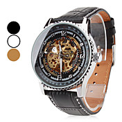 los hombres de la PU analógico reloj de pulsera automático mecánico (colores surtidos)