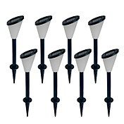 Set of 8 Plastic Led Solar Pathway Lawn Garden Light
