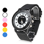 unisex silicone analog quartz armbåndsur (assorterede farver)