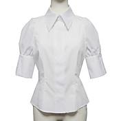 Half-Sleeve White Cotton Casual Lolita Blouse