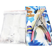 500 Pcs Transparent Nail Stickers And  Glue And Scissors Kits