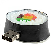 8GB Afgeronde Sushi-vormige USB 2.0 Flash Drive (zwart)