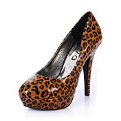 Elegant Leatherette Stiletto Heel Pumps/Closed Toe With Animal Print Party/Evening Shoes