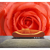 Red Rose Floral Nature Mural