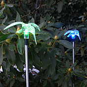 Set of 2 Garden Color Changing Solar Hummingbird Stake Lights