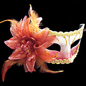 Orange Flower Purfle Plastic Half-face Mask