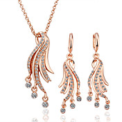 Tentacles 18K Gold Jewelry Set With Rhinestone Including Necklace,Earring (More Colors)
