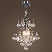 Lámpara Chandelier de Cristal Cromada con 3 Bombillas - DRANCY