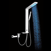 zeitgenössische Wandhalterung LED Farbwechsel verbreiteten Aluminium Duschpaneel mit Handbrause (nicht im Preis inbegriffen Wasserhahn)