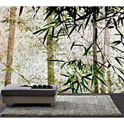 Green Bamboo Botanical Nature Mural