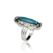 Lovely Alloy Oval Imitation Gem Stone Ring(More Colors)
