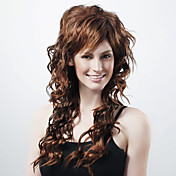 Capless Extra Long Synthetic Brown Curly Hair Wig