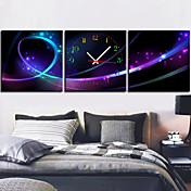 12 "-24" Orologio da parete moderno stile astratto in tela 3pcs