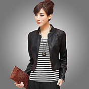 Women's Stand Collar Leather Short Jacket