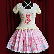 Short Cotton Cake Printing Sweet Lolita  Skirt