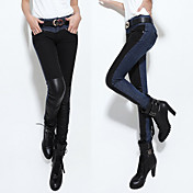 trendy leren gesplitst jeans