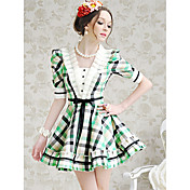 vrouwen cheque splicing swing jurk