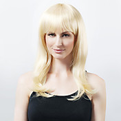 capless lange hochwertigen synthetischen hellblonde Locken Perücke