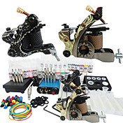 2 Cast Iron Tatoo Machine Kit for Fôr og skyggelegging (28 farger)