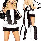 Cute Striped Fur Cat Women Halloween Costume (5 Pieces)