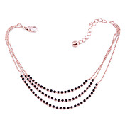 Charming Alloy with Black Crystal and Bell Anklet