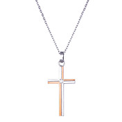 Elegant Titanium With Cross Cubic Zirconia Women's Necklaces