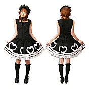 Sleeveless Knee-length Black and White Cotton Casual Lolita Outfit
