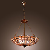 tiffany stil anheng lys med 3 lamper - floral mønstrede